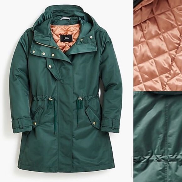 NWT JCrew Primaloft Satin Nylon Parker Jacket Coat - Picture 2 of 9